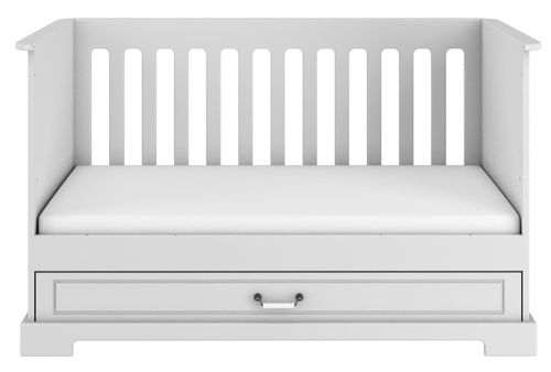 מיטת תינוק 3 ב 1 עם מגירת אחסון הופכת למיטת מעבר ונוער Bellamy - לבן אופוואיט