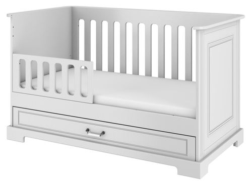 מיטת תינוק 3 ב 1 עם מגירת אחסון הופכת למיטת מעבר ונוער Bellamy - לבן אופוואיט