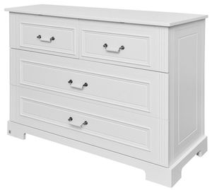 שידת תינוק רחבה אינס עם מסילות טריקה שקטה Bellami - לבן אופוויט