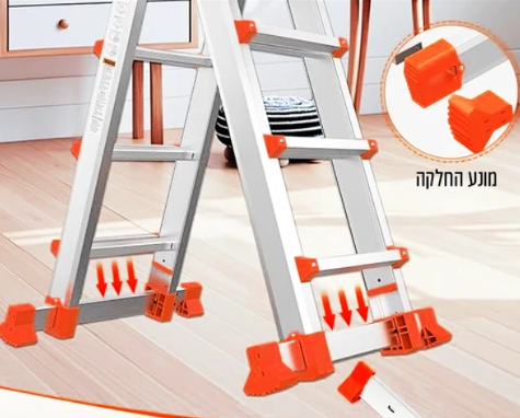 סולם אלומיניום טלסקופי מתקפל 4*4  16 שלבים 3.46 מטר  150218-005 