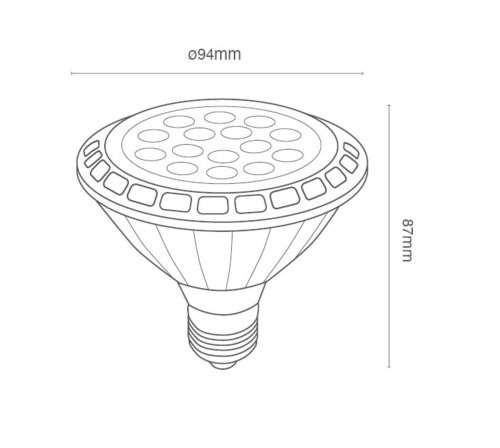 פאר 30 E27 2900K 10W מתאים ל- UP & DOWN יורולוקס 
