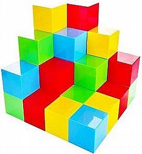 קוביות מגנטיות 64 חלקים צבעוני - 