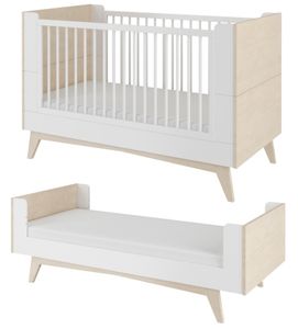 מיטת תינוק 2 ב 1 הופכת למיטת ילדים So Sixty - לבן אופוואיט