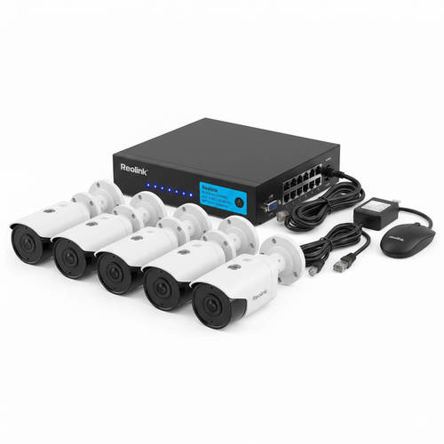 קיט אבטחה יוקרתי Reolink 8MD16-8NVS – מערכת 16 ערוצים, 8 מצלמות כיפה 4K וכונן 4TB