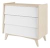 שידת תינוק 3 מגירות עם מסילות טריקה שקטה So Sixty - לבן דמוי עץ