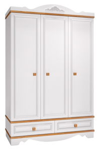 ארון קאנטרי לחדר תינוק / ילדים 3 דלתות - לבן משולב טבעי