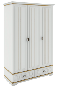 ארון סלין לחדר תינוק / ילדים 3 דלתות - לבן משולב טבעי