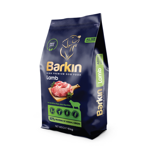 ברקין מזון מלא לכלב בוגר על בסיס כבש 15 ק