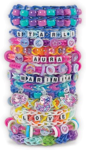 ערכת יצירת צמידי חברות גדולה Rainbow Loom עם למעלה מ 3200 גומיות ו 122 חרוזים ותליונים