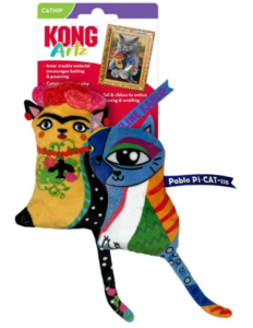 משחק לחתול בובת קונג ארט קאלו פיקאסו - Kong Artz Cats Crackling Cat Toys Kahlo/Picasso