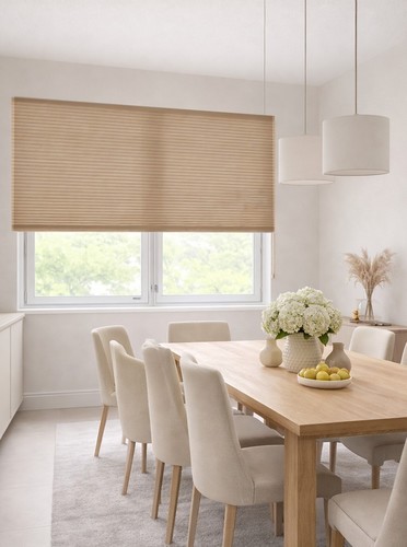 וילון אקורדיון שכבה כפולה - מוקה