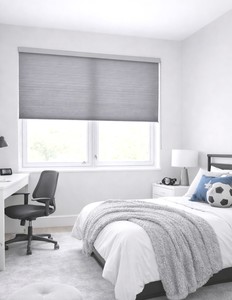 וילון כוורת אקורדיון שכבה כפולה - אפור