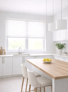 וילון כוורת אקורדיון שכבה כפולה - לבן