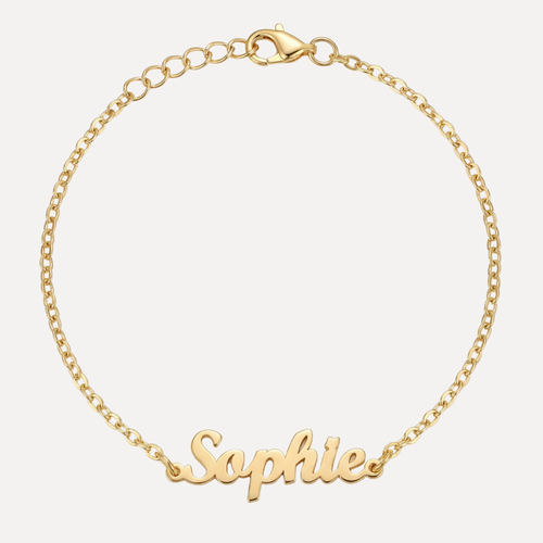 צמיד שם בציפוי זהב