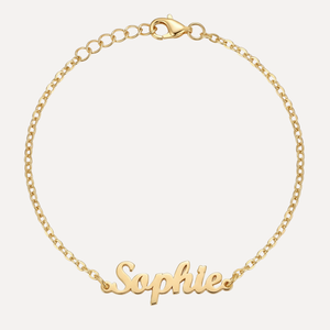 צמיד שם בציפוי זהב