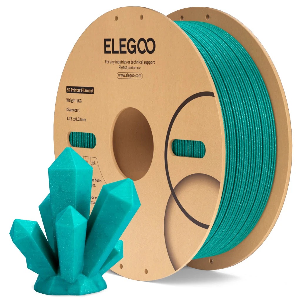 פילמנט נוצץ טורקיז 1 ק"ג 1.75 מ"מ - ELEGOO PLA Sparkle Turquoise