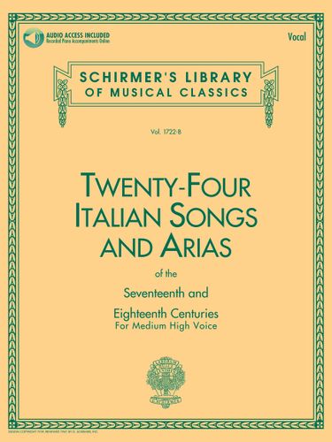 ספר תווים לשירה Twenty Four Italian Songs & Arias of the 17th & 18th Centuries