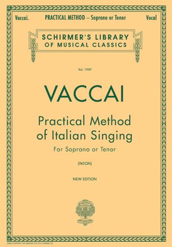 ספר תווים לשירה Vaccai Practical Method of Italian Singing