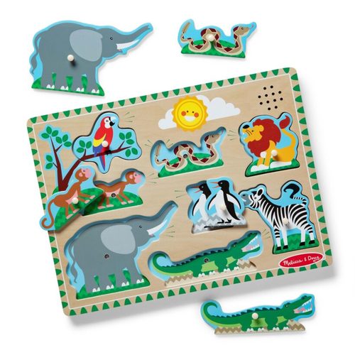 פאזל צלילים מעץ - גן חיות