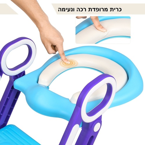 ישבנון מרופד לפעוט עם מונע החלקה ומונע התזה - אפור