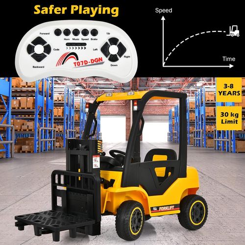 מלגזה חשמלית 12V לילדים עם שלט רחוק