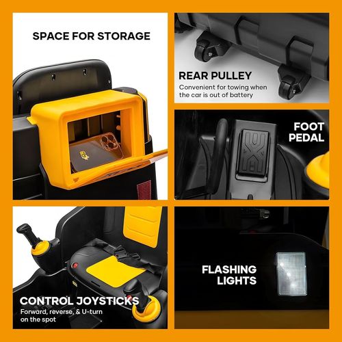 טרקטור זחלים חשמלי 12V לילדים עם כף מופעלת ע