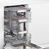 מדיח כלים צר אינטגרלי מלא Bosch  דגם SPV6YMX08E  כולל ייבוש במינרל Zeolite + הקרנת שעון על הרצפה. דגם חדש 2025