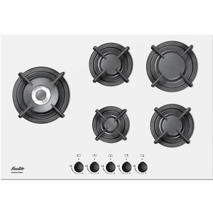 כיריים גז 5 להבות זכוכית דגם SHG755W לבן 75 ס"מ SAUTER 