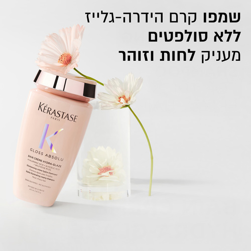 שמפו גלוס אבסולו ללא סולפטים, לשליטה בנפח בלתי רצוי (Anti Frizz) וברק עוצמתי לשיער עבה-250 מ