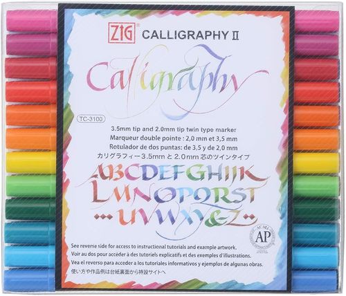סט 24  טושים קליגפיים, דו צדדיים, מבית ZIG (סט מס II )
