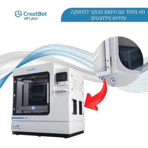 מערכת ההזנה של מדפסת תלת מימד CreatBot D1000 HS
