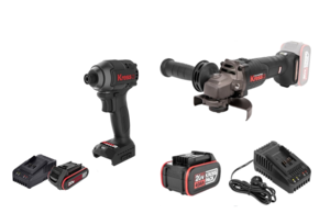 סט משחזת זוית נטענת 20V KU801.9 + מברגת אימפקט 190N.M KU280.9 KRESS