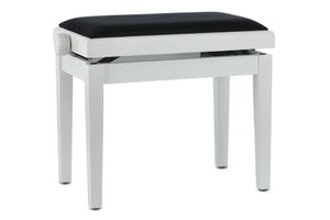 כסא פסנתר מתכוונן BENCH DELUXE בצבע לבן מט עם טופ שחור 130020 מבית GEWA (Germany)