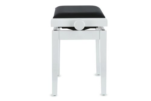 כסא פסנתר מתכוונן BENCH DELUXE בצבע לבן מט עם טופ שחור 130020 מבית GEWA (Germany)