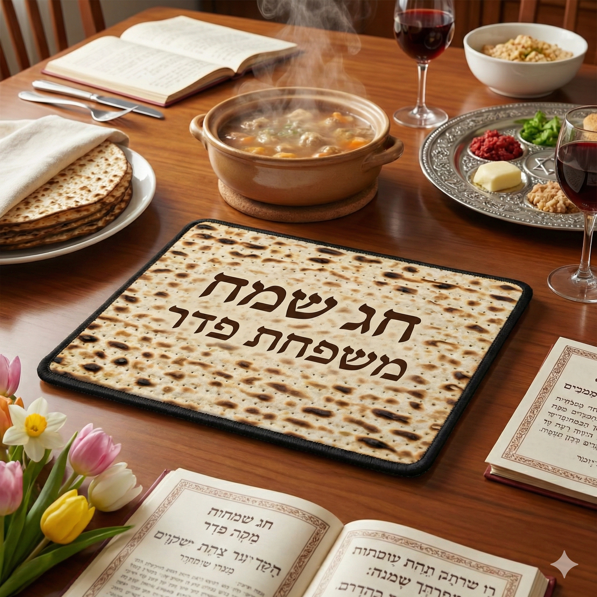 תחתית סירים בעיצוב אישי - מתנה לשולחן הפסח 