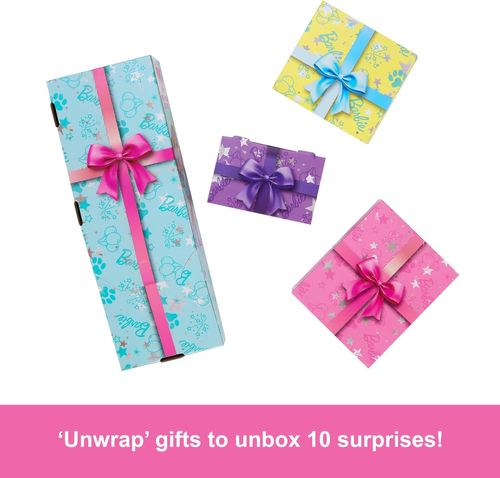 בובת ברבי ברונטית קולור רביל משנה צבעים עם 10 הפתעות מסדרת מסיבת יום ההולדת