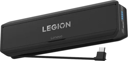 סוללת גיבוי Lenovo Legion Go 65W עם חיבור מגנטי, כבל USB-C מובנה ומעמד חיצוני לגיימינג נייד