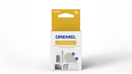 ערכת אביזרי ליטוש Dremel 754-WM - תצוגת 9 חלקים כוללת מנדל, גלגלי לבד ותרכובת ליטוש למכשירי דרמל רוטרי