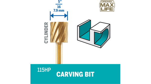 ביט חריטה Dremel Max Life 115HP דגם 26150115HA - ביט גליל בציפוי טיטניום נטריד לחריטה מקצועית בחבילת דו יחידות