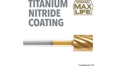 ביט חריטה Dremel Max Life 115HP דגם 26150115HA - ביט גליל בציפוי טיטניום נטריד לחריטה מקצועית בחבילת דו יחידות