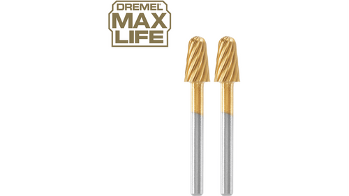ביט חריטה כדורי Dremel Max Life 117HP 6.4mm - ציפוי טיטניום ניטריד לעמידות מקסימלית ועבודות חריטה מדויקות