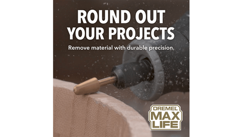 ביט חריטה כדורי Dremel Max Life 117HP 6.4mm - ציפוי טיטניום ניטריד לעמידות מקסימלית ועבודות חריטה מדויקות