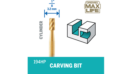 ביט חריטה Dremel Max Life 194HP 26150194HA - ביט בעל ציפוי טיטניום נייטרייד לחריטה מדויקת וחיתוך עמוק בחומרים מגוונים