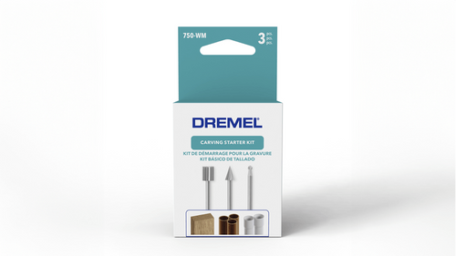 ערכת אביזרי גילוף Dremel 750-WM - 3 ביטי גילוף מיוחדים על רקע לבן למכשירי דרמל מקצועיים