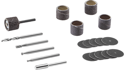 ערכת אביזרים Dremel 733-01 לעבודות עץ - 20 חלקים כוללים ביטי גילוף, דיסקי שיוף ומקדח במארז מאורגן לפרויקטי עבודות עץ מקצועיים