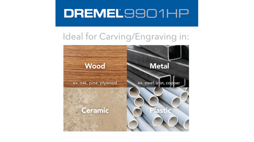 ביט חריטה Dremel 9901HP Max Life טונגסטן קרביד 3.2 מילימטר עם ציפוי טיטניום נייטריד לחריטה ועיבוד חומרים קשים