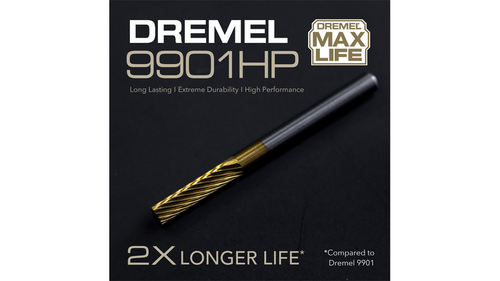 ביט חריטה Dremel 9901HP Max Life טונגסטן קרביד 3.2 מילימטר עם ציפוי טיטניום נייטריד לחריטה ועיבוד חומרים קשים