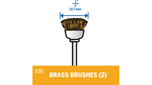 מברשות נחושת Dremel 536-02 בקוטר 1/2 אינץ' - ערכת 2 מברשות לניקוי והברקה של מתכות רכות עם גימור מקצועי