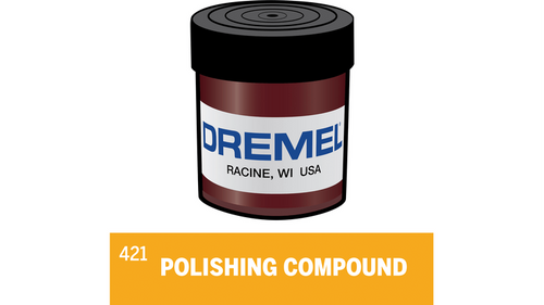 תרכובת ליטוש Dremel 421 - תרכובת ליטוש מקצועית למתכות ופלסטיק להסרת חמצון ופגמים קלים