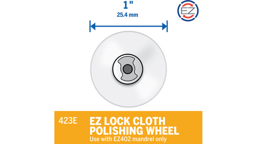 גלגל ליטוש בד Dremel 423E EZ Lock - אביזר ליטוש מקצועי לכלי סיבוב עם מערכת חיבור מהירה לליטוש כלי כסף ופירוט רכב